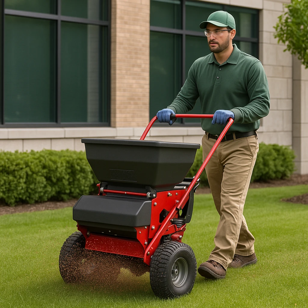 Worthy Landscaping Lawn Aeration service improving soil airflow and grass health.