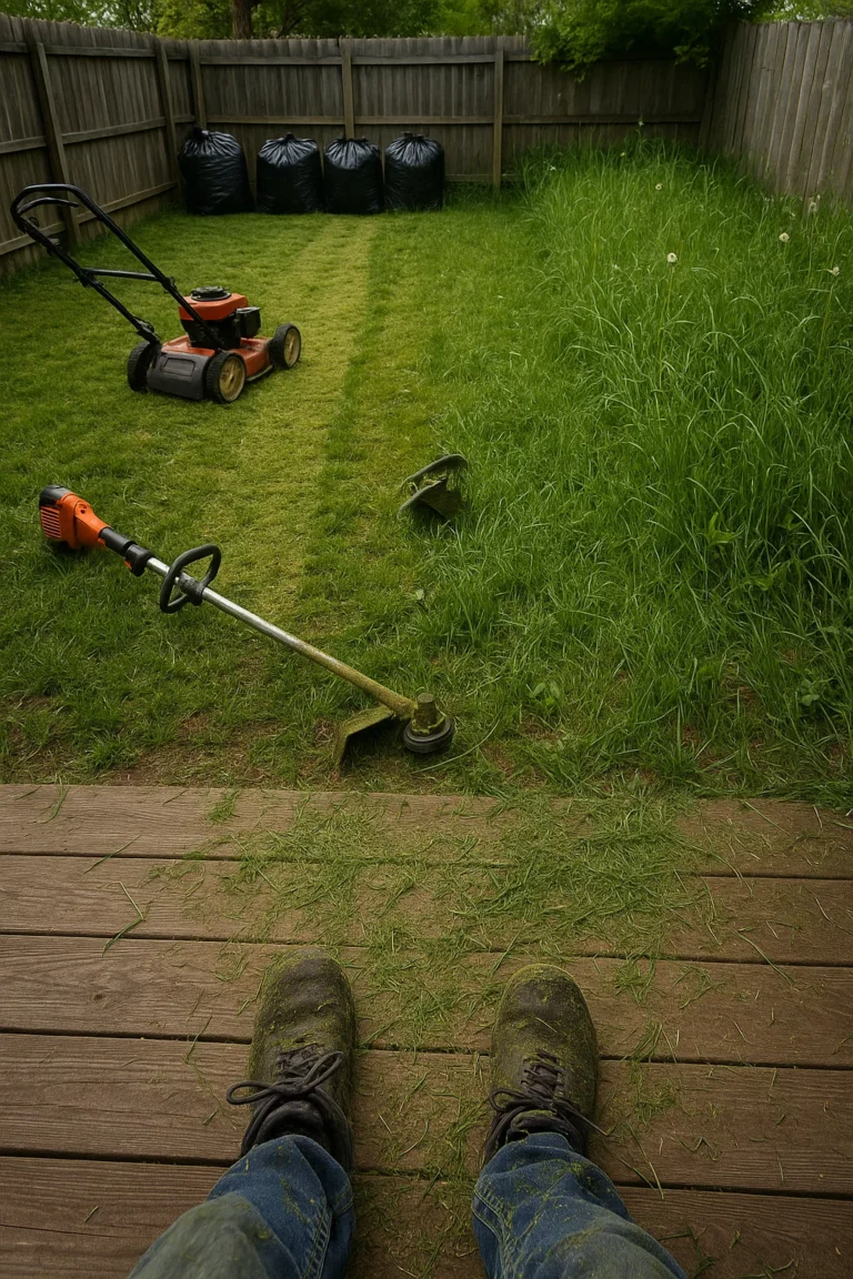 shaping a flowing border that ties together lawn