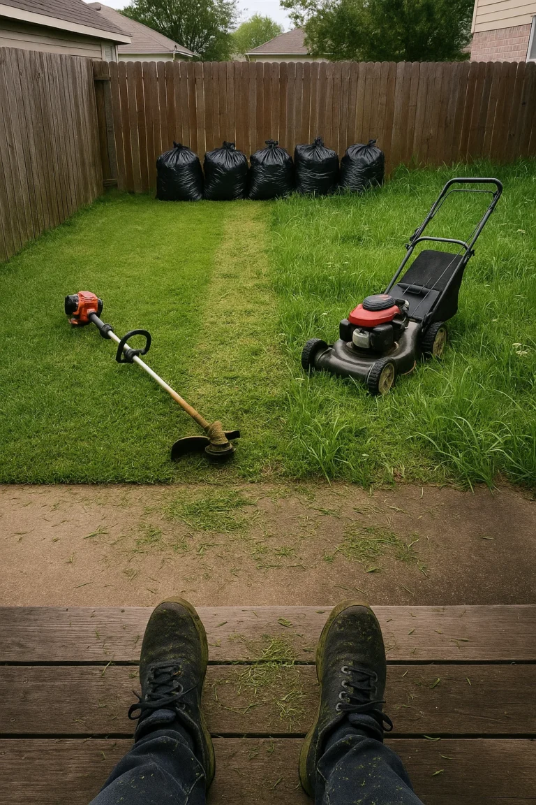 professional lawn technician using commercial gear to provide reliable service for busy homeowners.