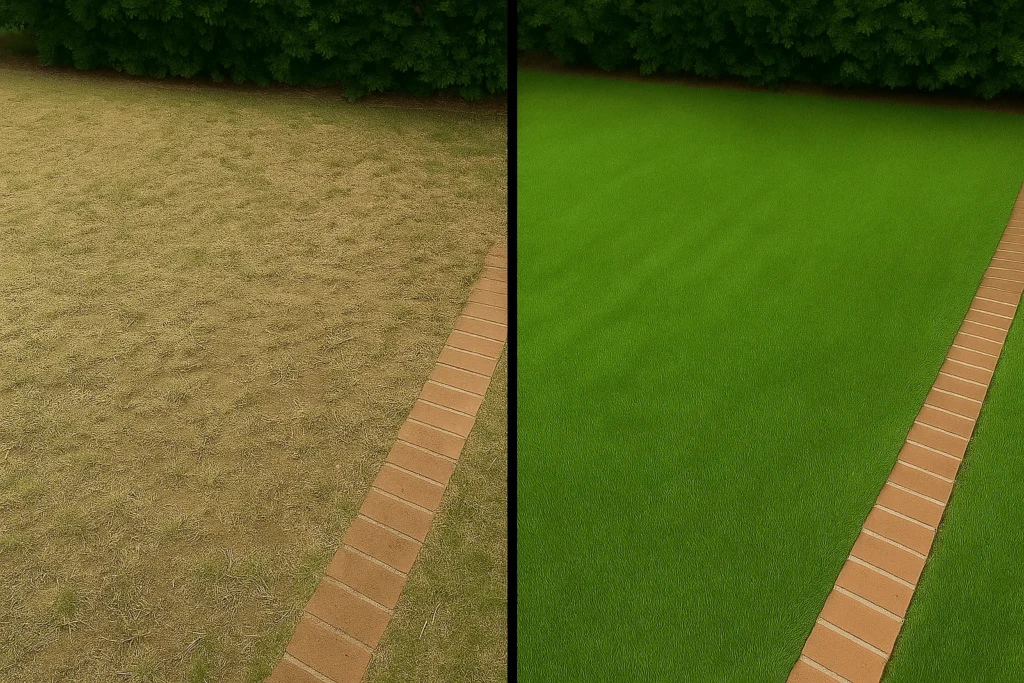 more vibrant turf after professional aeration.