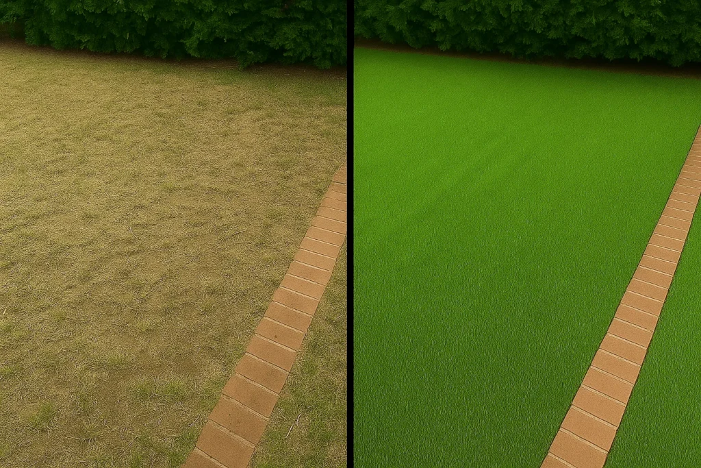 clearly labeled before and after.