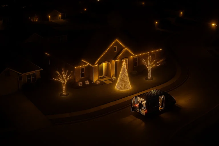 and reindeer display captured from above.