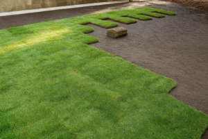 Before-finished shot of patchy