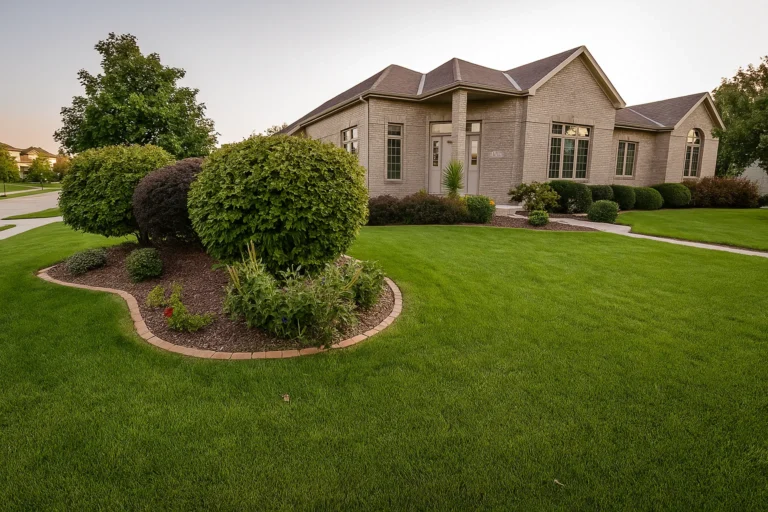 Front yard scene at a Chester County PA client property where Worthy Landscaping provides Bush & Shrub Trimming & Pruning Services.