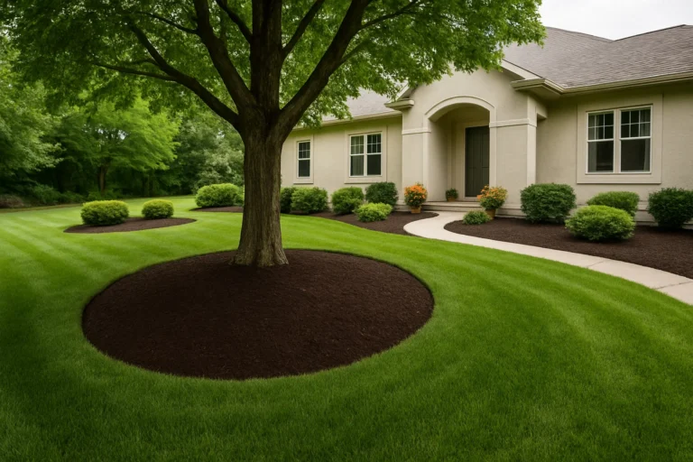 even mulch bed. Mulching Services by Worthy Landscaping In Montgomery County.