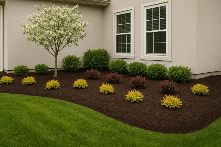 even mulch bed. Mulching Services by Worthy Landscaping In Montgomery County.