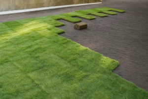 Completed sod installation with consistent color and texture after a Sod Installation Service by Worthy Landscaping in Montgomery County.