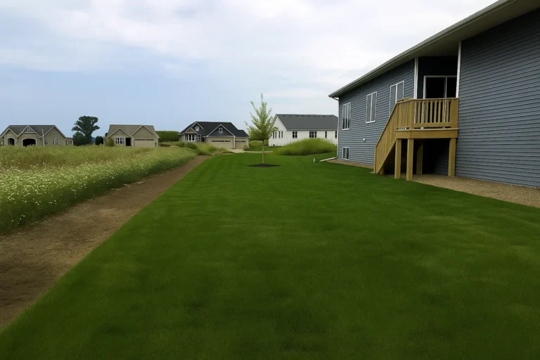 Interlocking sod pattern tying into an existing patio edge during a Sod Installation Service by Worthy Landscaping in Montgomery County.