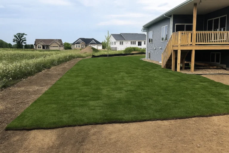 Close view of seamless sod joints creating a unified lawn after a Sod Installation Service by Worthy Landscaping in Montgomery County.