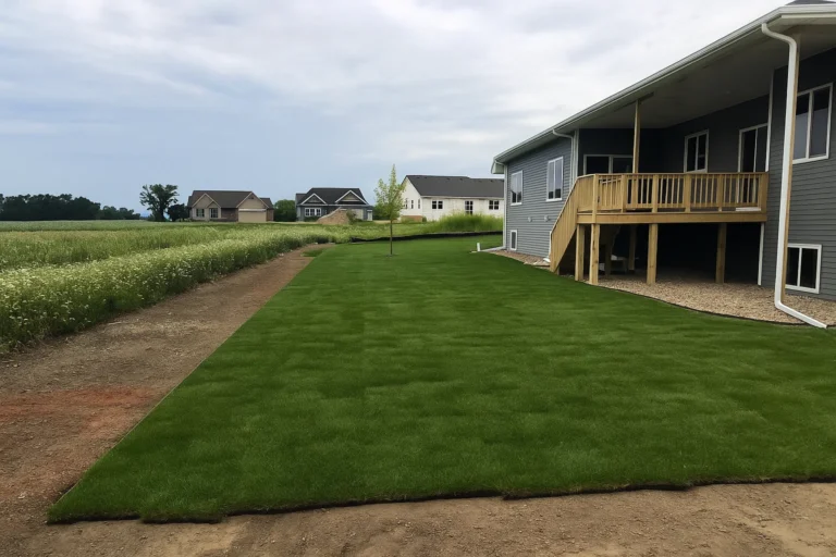 thinning grass in line for sod during a Sod Installation Service by Worthy Landscaping in Montgomery County.