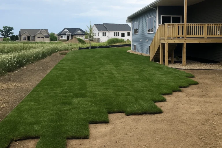 even green lawn after a Sod Installation Service by Worthy Landscaping in Montgomery County.