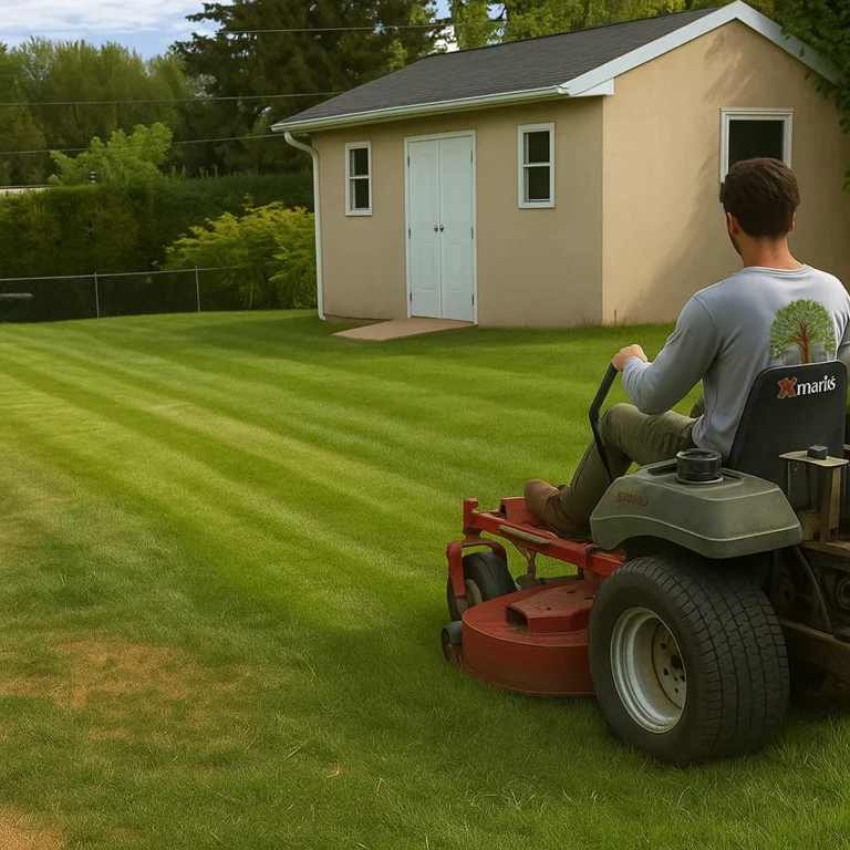 converting a backyard eyesore into a usable lawn by gradually lowering the grass height.