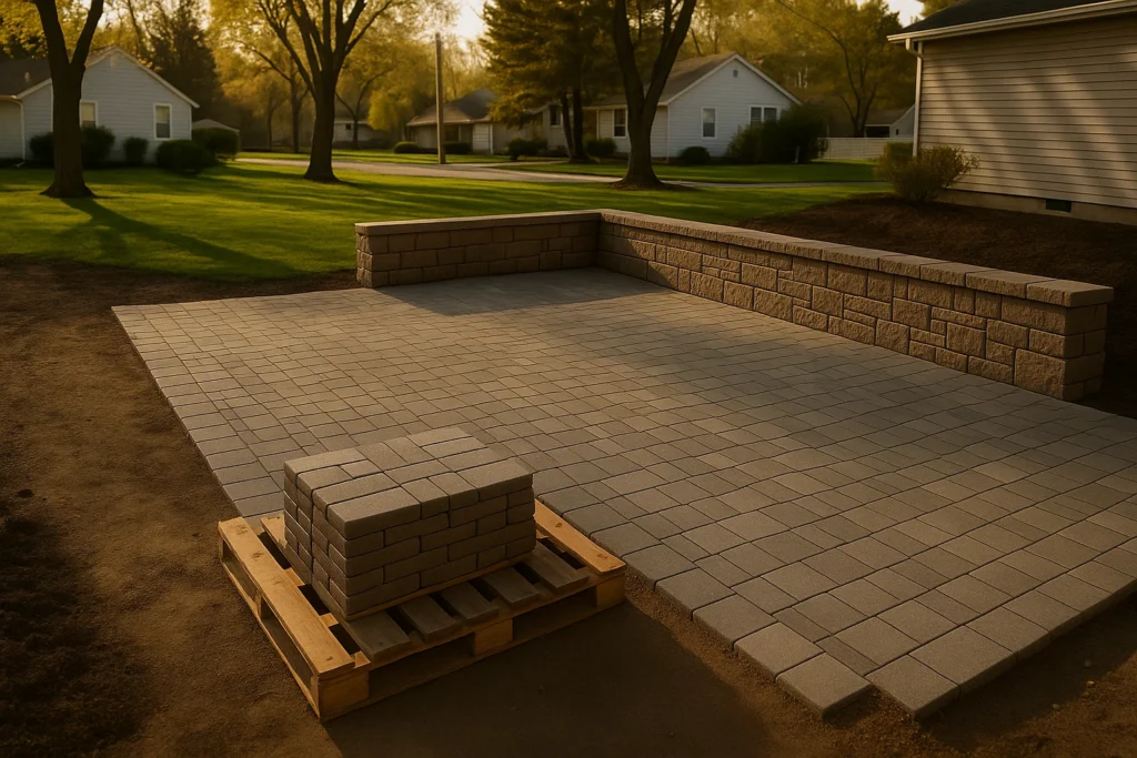 and shrubs around the AC unit.