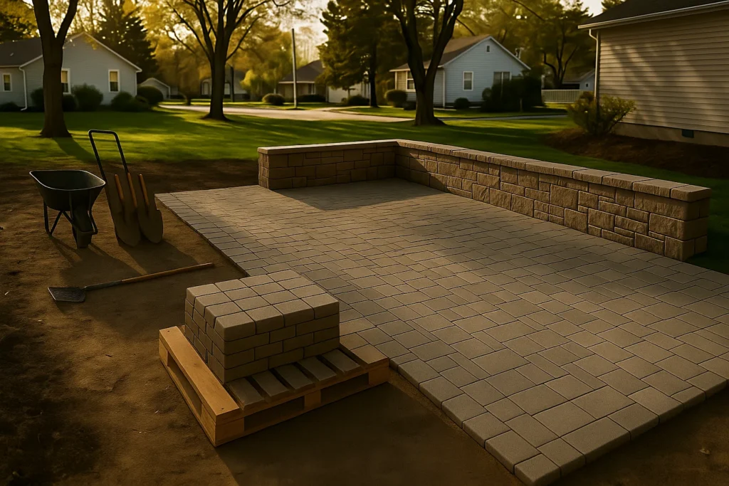 with river rock edging