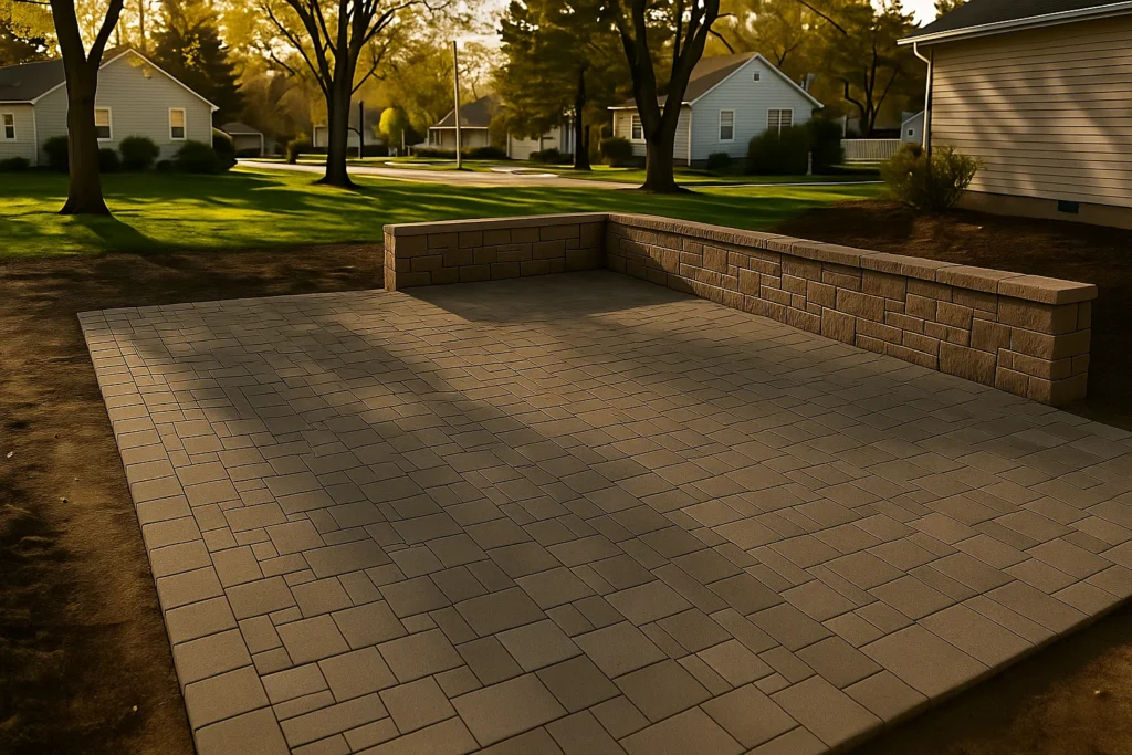 lined with river rock