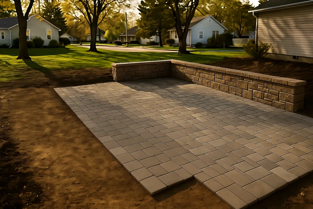 and mulch running between the home and privacy fence beside the AC unit.