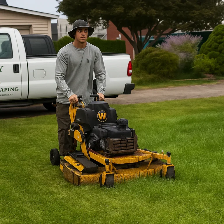 cutting back encroaching grass so the driveway‑side bed looks neat and intentional.