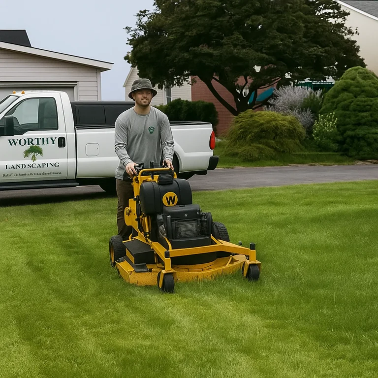 strong visual boundary between freshly cut grass and tall