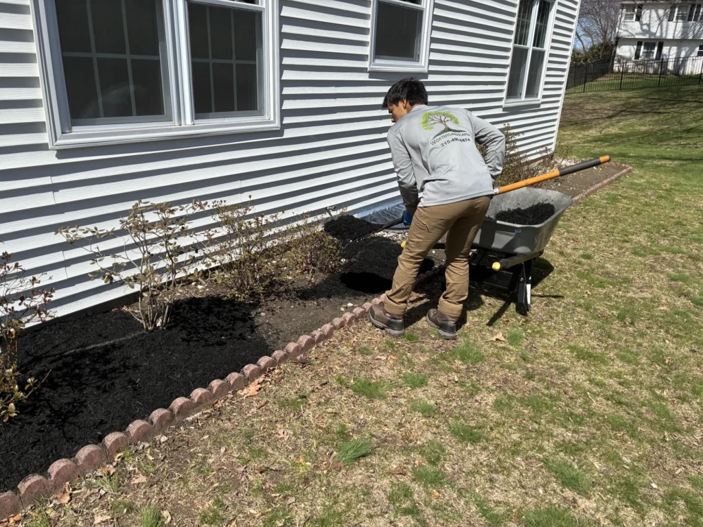 Mulching Services in Plymouth Meeting, PA — work by Worthy Landscaping