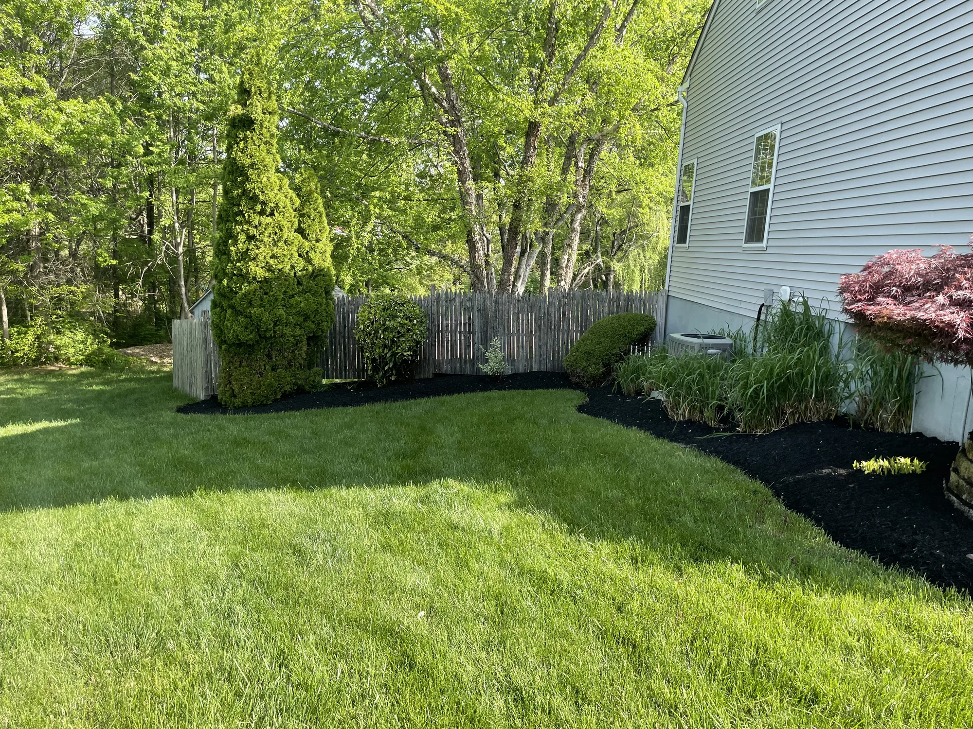 Fresh green lawn and landscape maintenance service area photo by Worthy Landscaping