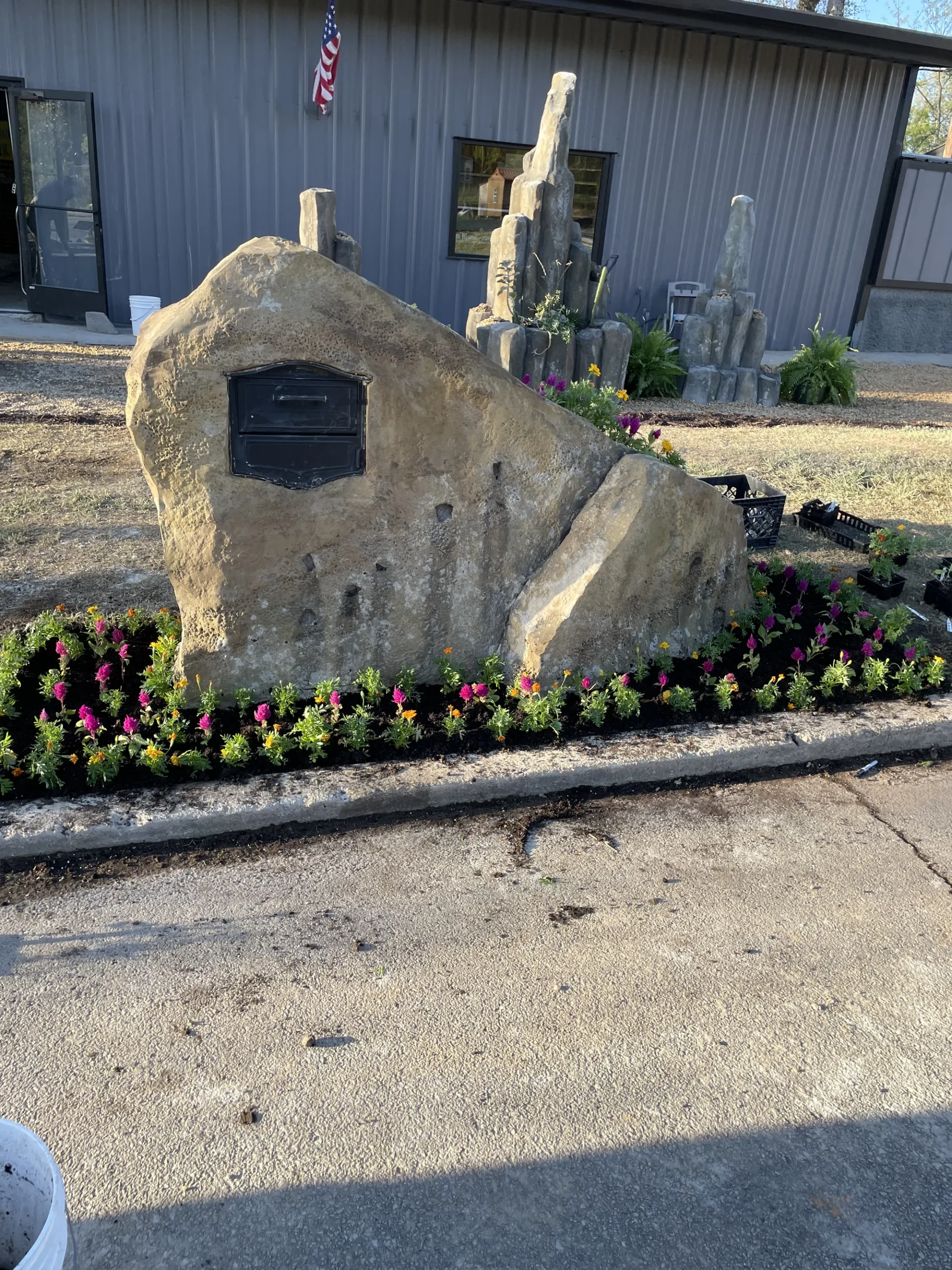 Worthy Landscaping installing a stone patio and steps for a Montgomery County home.
